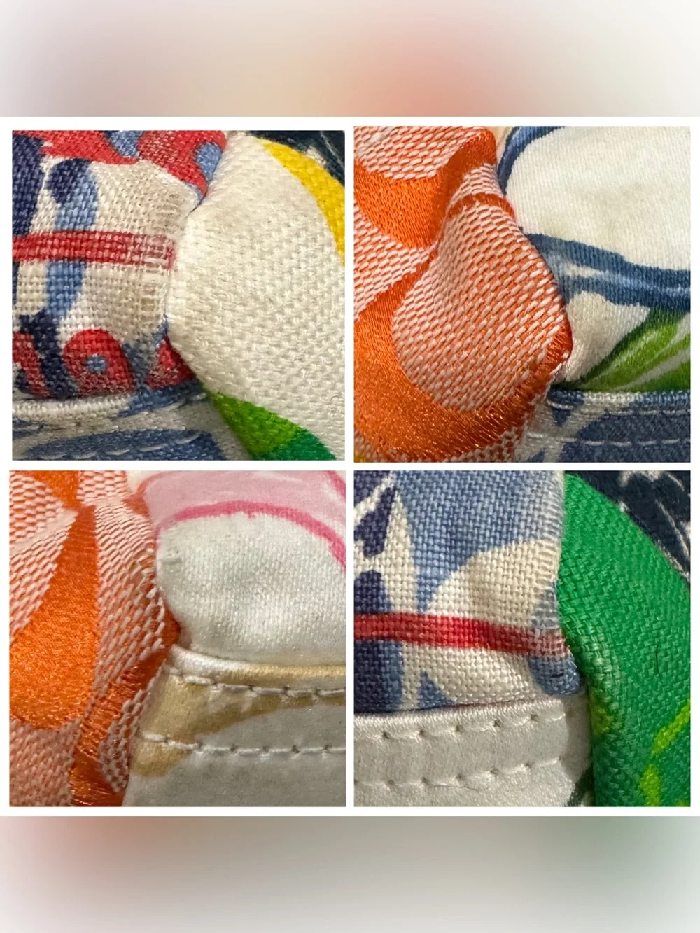 Vintage Coach Hampton Y2K Weekend Signature Multicolor Patchwork Tote 10454 GUC